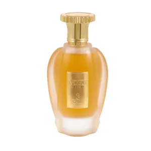 Luxe parfumfles Voux Elegante met gouden dop en amberkleurige inhoud